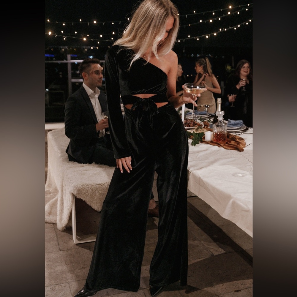 Petal & Pup Avery Velvet Jumpsuit